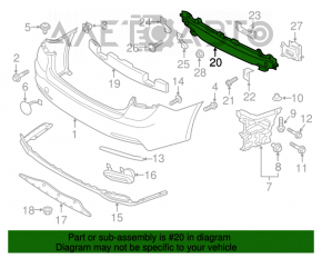 Rear bumper reinforcement Hyundai Genesis 14-16 dented