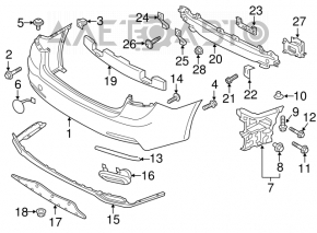 Rear bumper reinforcement Hyundai Genesis 14-16 dented