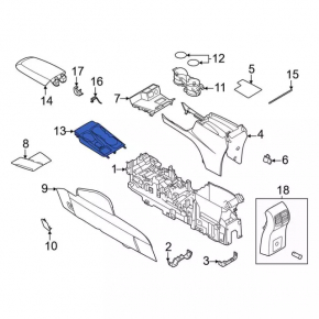 Ford Escape MK4 20 center console trim - cup holder and selector frame, broken mount
