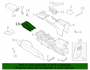Ford Escape MK4 20 center console trim - cup holder and selector frame, broken mount