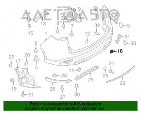 Plug towing hook rear bumper right Mazda CX-9 16-23 structure