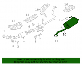 Silencer rear part with barrel Nissan Versa 12-19 usa 1.6 rusty