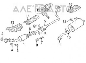 Silencer rear part with barrel Nissan Versa 12-19 usa 1.6 rusty