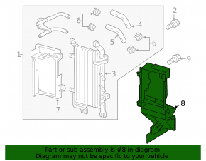 Radiator deflector automatic transmission Toyota Land Cruiser 16-21