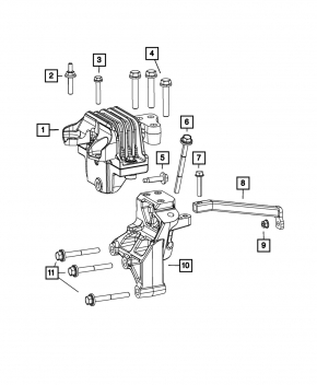 Automatic transmission bracket Dodge Journey 11-20 2.4