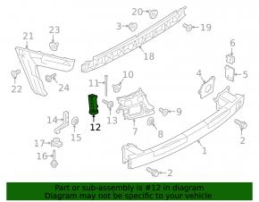 Rear bumper mount, left inner, Audi A6 C7 16-18