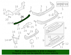 Rear bumper mount central Audi Q7 16- upper
