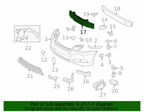Lexus GS350 GS450h 08-11 Front Bumper Absorber Missing Part
