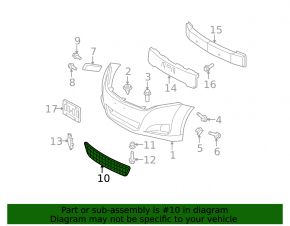 Lower grille of the front bumper of Toyota Venza 09-12 pre-restyling
