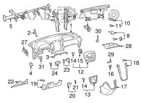 Driver's knee pad for Lexus RX300 98-03, cork