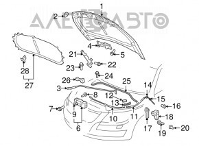 VW Tiguan 09-18 hood lock with sensor