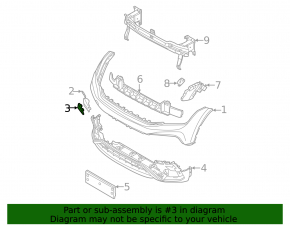 VW Tiguan 22-24 front bumper towing hook cap lower part, structure
