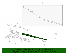 Wiper arm right BMW 5 F10 11-16