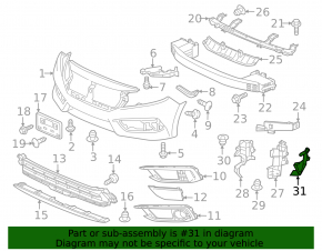 Front bumper deflector left Honda Civic X FC 19-21 small