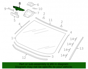 Honda Accord 18-22 interior mirror trim black, broken mount