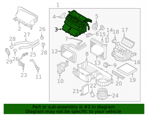 Naked heater housing Mitsubishi Outlander Sport ASX 10-17