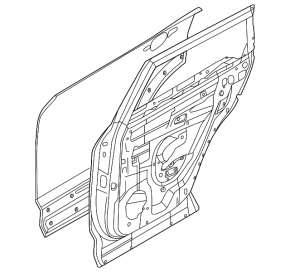 Bare rear left door for Nissan Rogue 21-24 S, SV aluminum