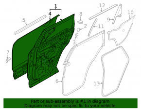 Bare rear door left Nissan Rogue 21-24 S, SV