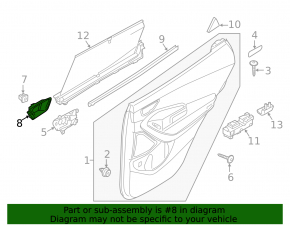 Inner front left door handle for Hyundai Santa FE Sport 13-18