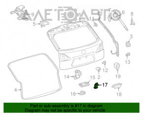 Trunk release button inside Lexus RX350 RX450h 10-15