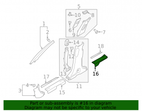 Rear left door sill plate for Hyundai Santa FE Sport 13-18 black