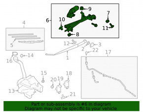 Windscreen wiper linkage with motor for Subaru Forester 14-18 SJ