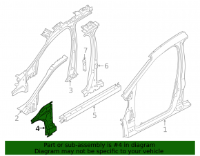 Front right body pillar Ford Escape MK3 13-19
