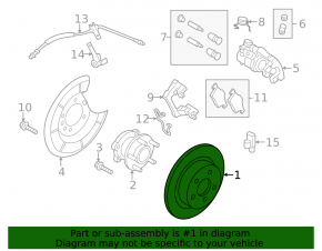 Rear left brake disc Ford C-max MK2 13-18
