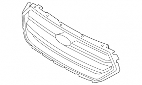 Ford Escape MK3 17-19 grille, black with chrome