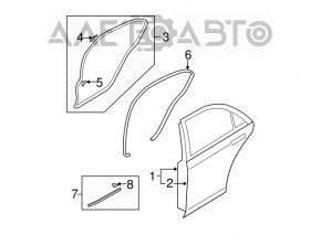 Door bare rear left Mazda6 03-08