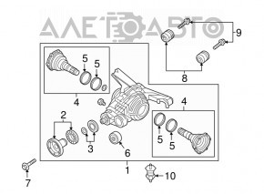 Audi Q7 16-26 116k rear differential, rusty