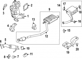 Exhaust line middle section with catalytic converter Hyundai Santa Fe 24-26 HEV