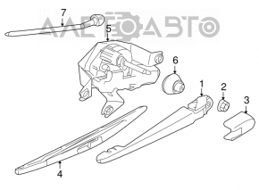 Rear wiper linkage with motor for Nissan Leaf 11-12