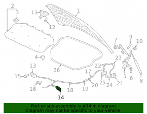 Left hood lock Volvo XC90 16-23 with cable