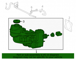 Toyota Camry V70 18-19 Hybrid Brake Master Cylinder with Reservoir, Cap, Without Cotter Pin