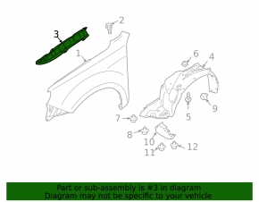 Front left fender bracket for Subaru Forester 2013