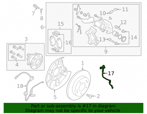 Brake hose rear left Kia Forte 19-24 2.0 under beam OEM