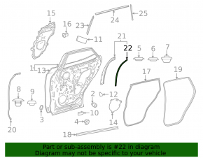 Lexus NX 22-25 rear side door seal, right