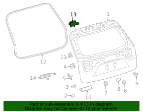 Trunk door hinge left Lexus RX350 RX450h 16-22