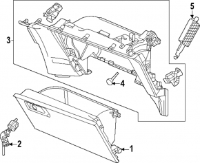 Glove box, glove compartment Honda CRV 23- black