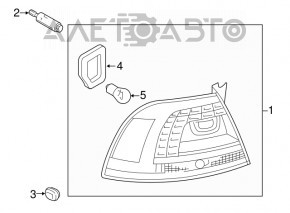 External wing light left VW Touareg 13-17 LED