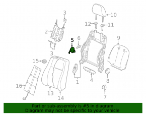 Driver's seat side cover, inner right, Audi A3 8V 15-20 4d, 5d, black