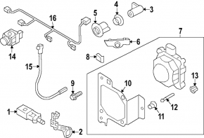 Front bumper parking sensor mount, left, Audi A4 B9 20-25