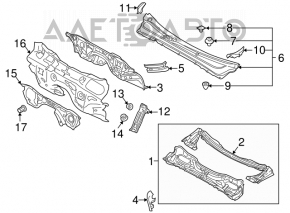 Right windshield wiper seal for Subaru Outback 10-14