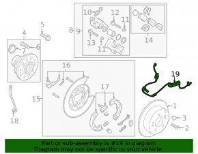 Rear left ABS sensor wire for Kia Sportage 17-22 FWD