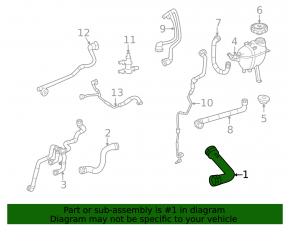 Upper cooling hose Mercedes W167 GLE 450 20-26 3.0h