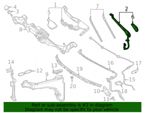 Left wiper arm Mercedes W167 GLE 350 450 20-23 with heating