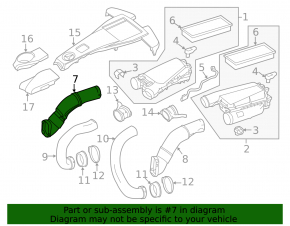 Air duct from the air intake left Mercedes S-class W221 63/65 AMG 11-13