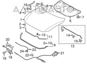 Right hood hinge Mazda 6 13-17