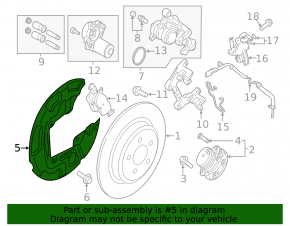Brake Disc Cover Rear Right Ford Edge 19-24